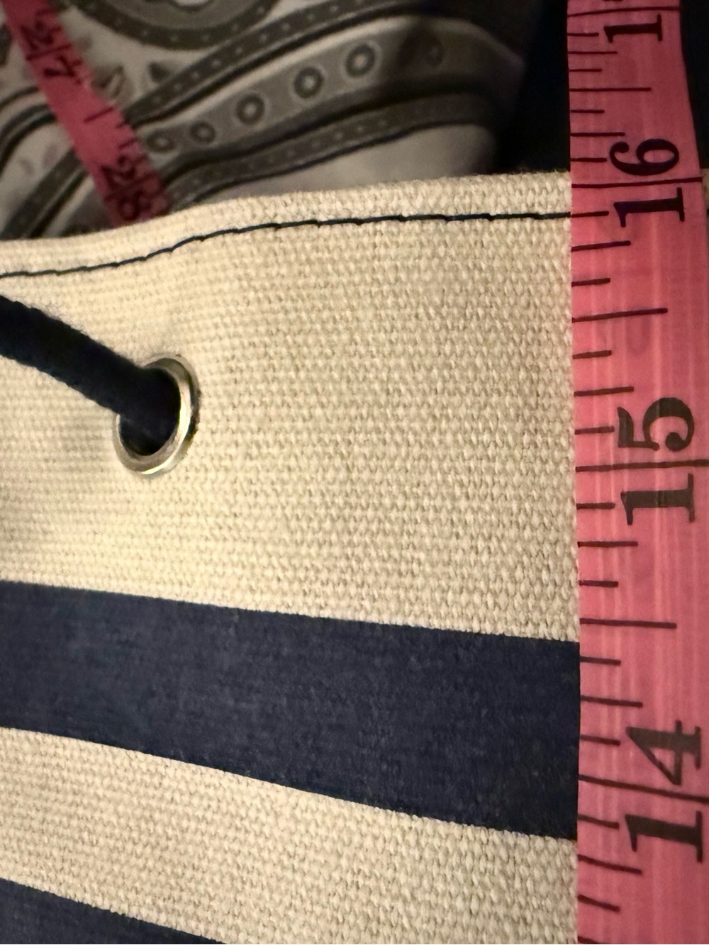 NWOT Jean Paul Gaultier Cream& Blue Striped Le Male Bucket Bag - Picture 6 of 6